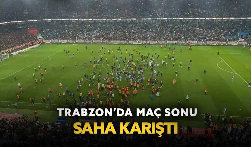 Trabzon’da maç sonu saha karıştı