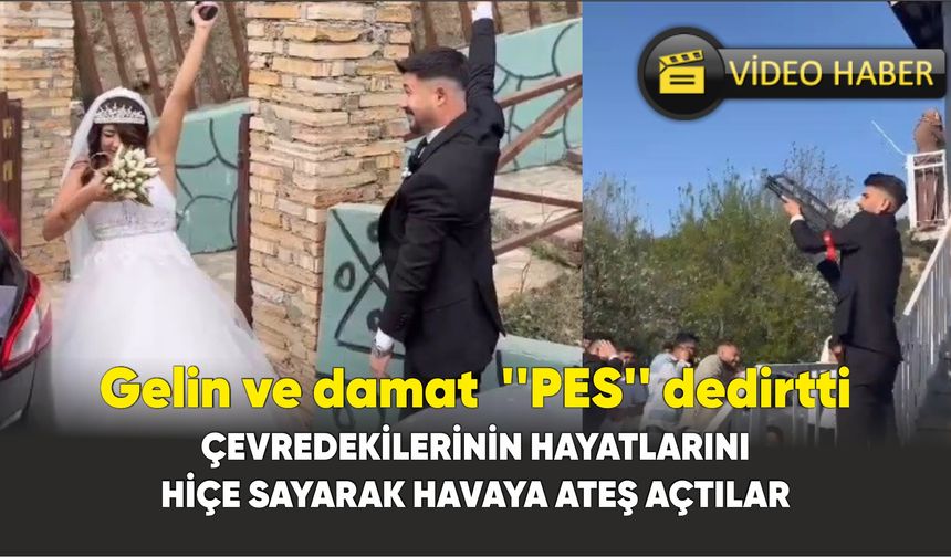 Karabük'te gelin ve damat silahla ateş açtı