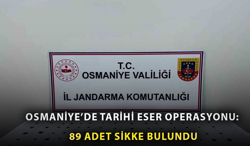 Osmaniye’de tarihi eser operasyonu: 89 adet sikke bulundu
