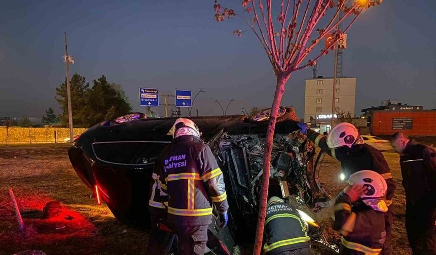 Batman’da Takla Atan Otomobil Kazasında 1 Kişi Yaralandı