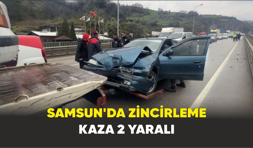 Tekkeköy'de zincirleme kaza: 2 yaralı