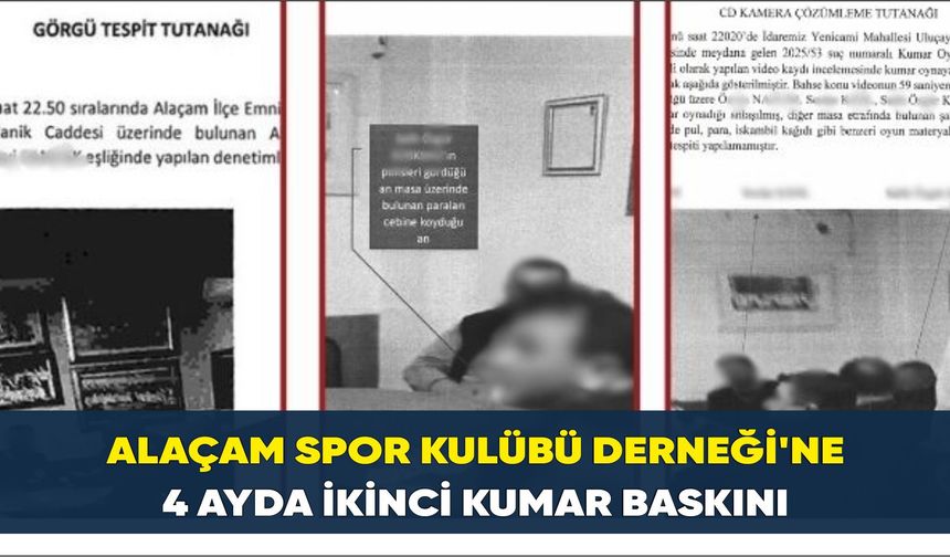 Alaçam Spor Kulübü Derneği'ne 4 ayda ikinci kumar baskını