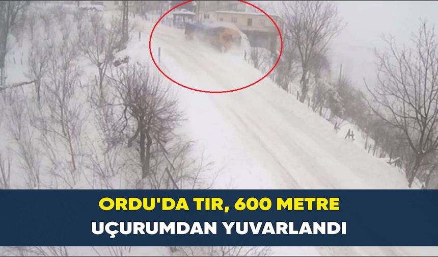 Ordu'da tır, 600 metre uçurumdan yuvarlandı