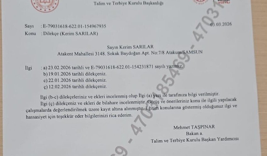 MEB'den 'Sarılılar Teoremleri' başvurusuna cevap - kizilirmakgazetesi.com