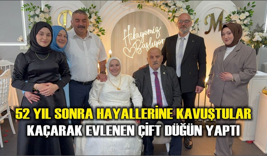 Kaçarak evlenen çift düğün yaptı; 52 yıl sonra hayallerine kavuştular