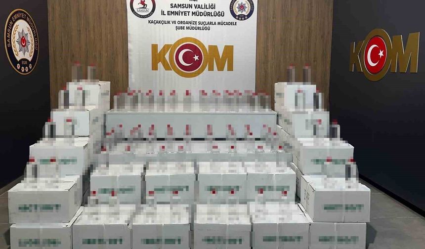 Samsun'da 900 litre kaçak etil alkol ele geçirildi