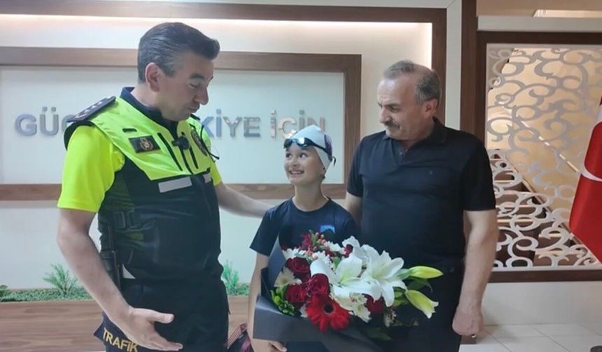 Şehit polisin emaneti Eylül Asel yüzmede gururlandırdı