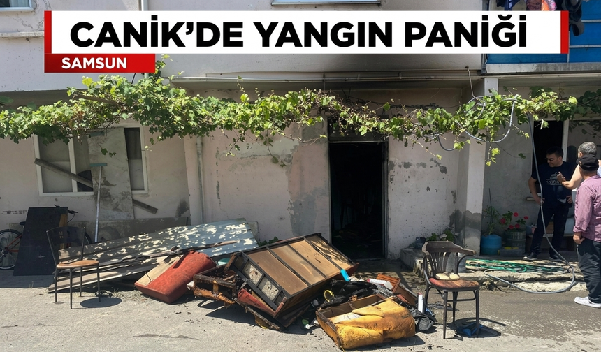 Canik'de yangın paniği