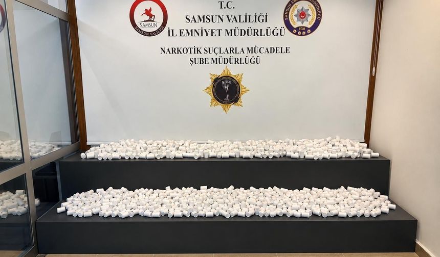 Samsun'da 77 bin 160 sentetik ecza ele geçirildi