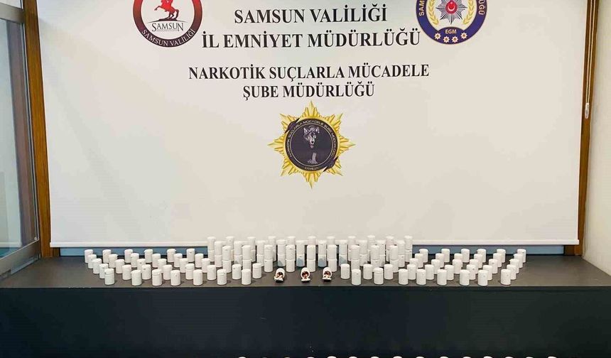 Samsun'da 10 bin 104 sentetik ecza hap ele geçirildi