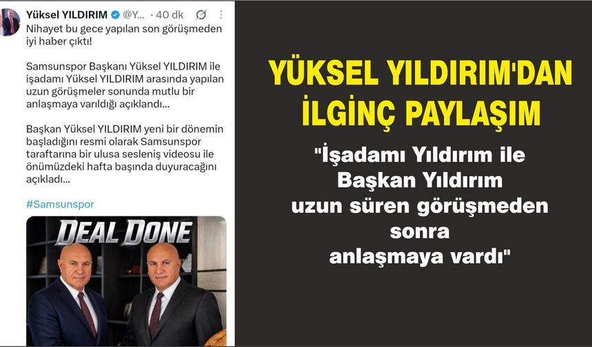 Yüksel Yıldırım'dan ilginç paylaşım
