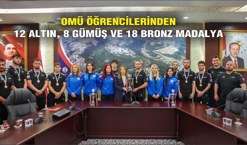 OMÜ öğrencilerinden 12 altın, 8 gümüş ve 18 bronz madalya