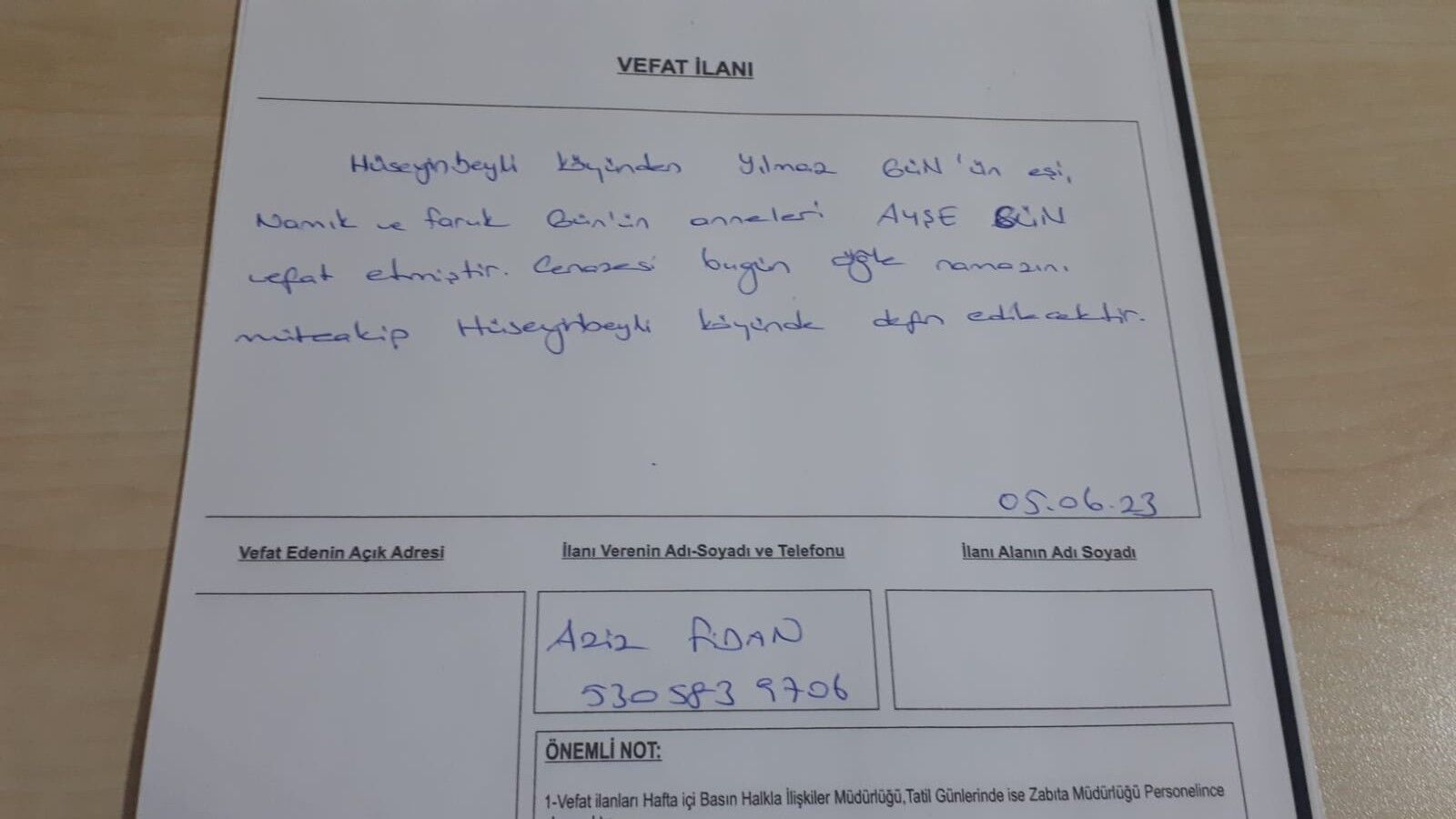 Bafra'da Vefat Edenler