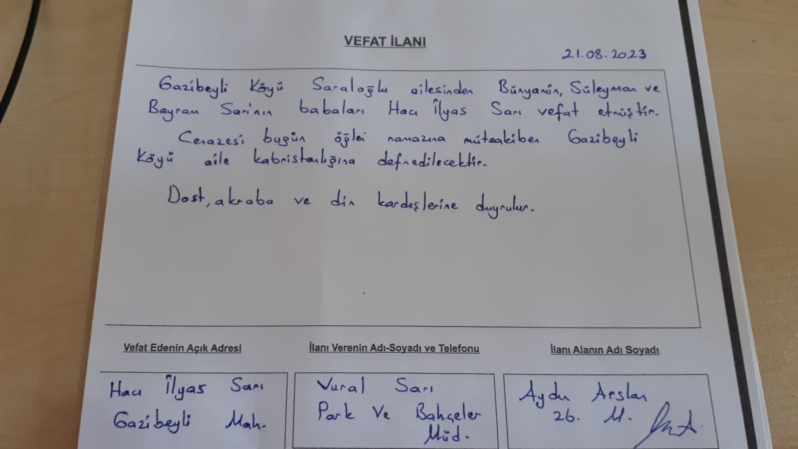 Bafra'da Vefat Edenler