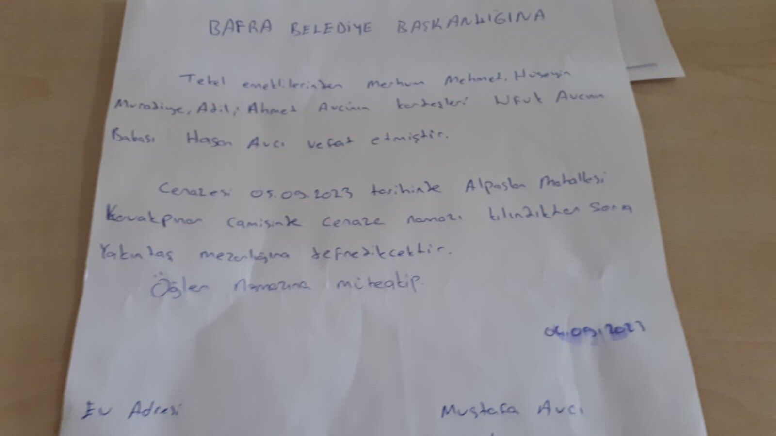 Bafra'da Vefat Edenler