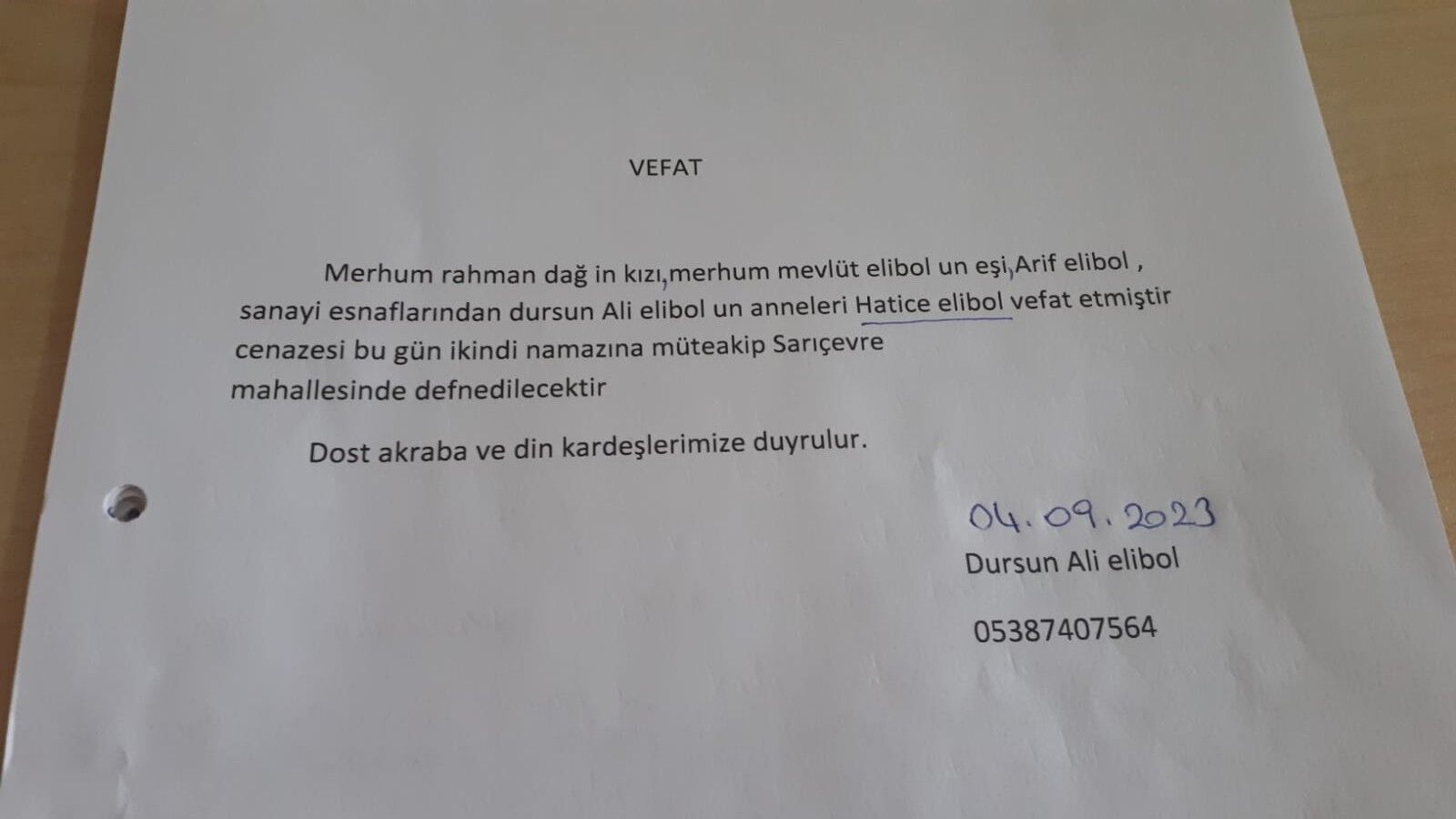 Bafra'da Vefat Edenler