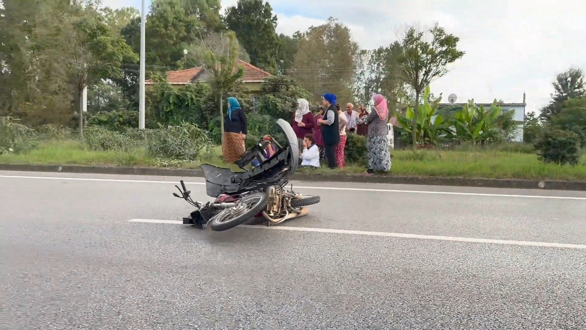 Samsun'da kaza; SUV tipi otomobil motosiklete çarptı