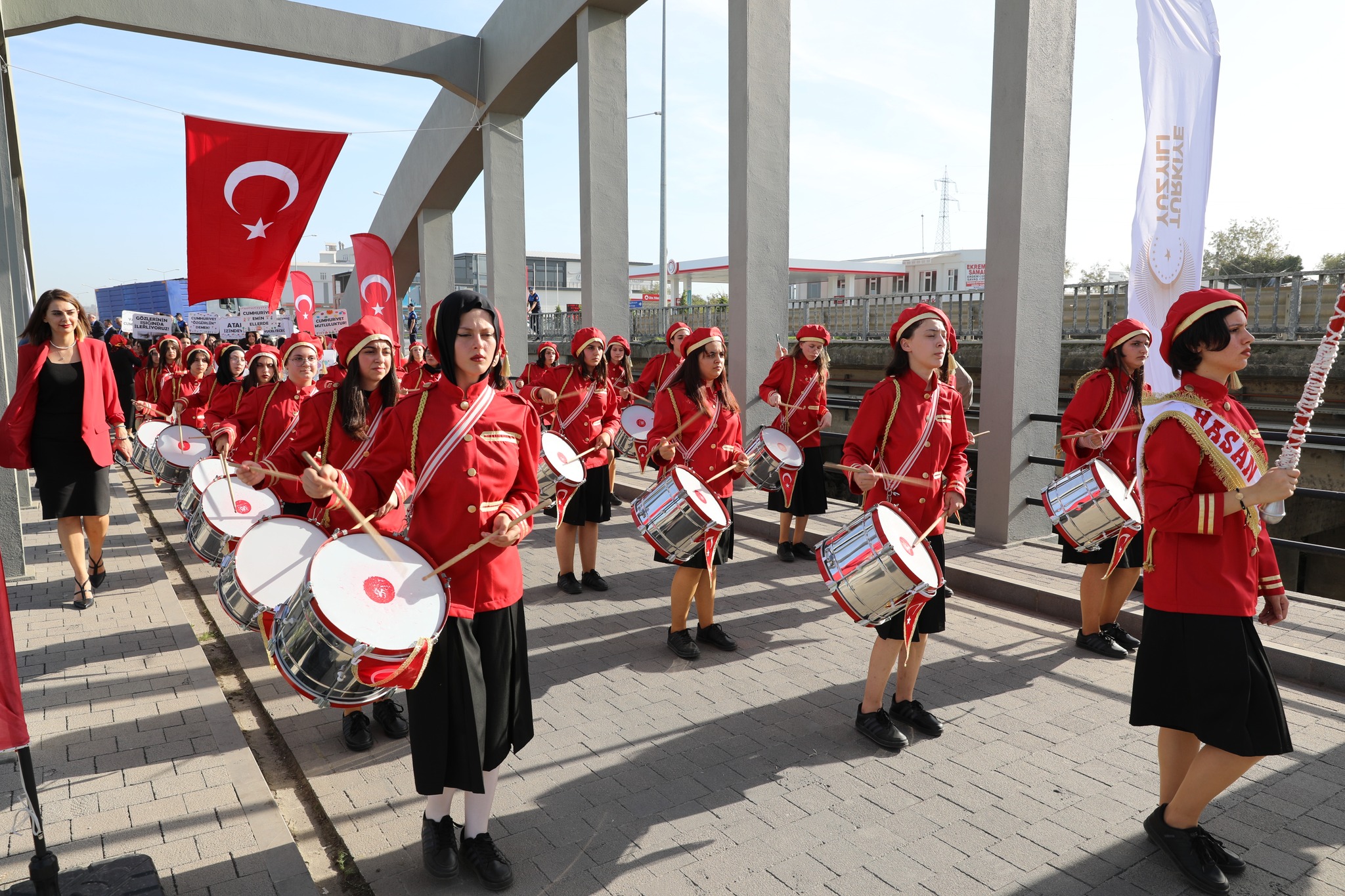 Bafra Çetinkaya Köprüsünde Cumhuriyet Yürüyüşü 