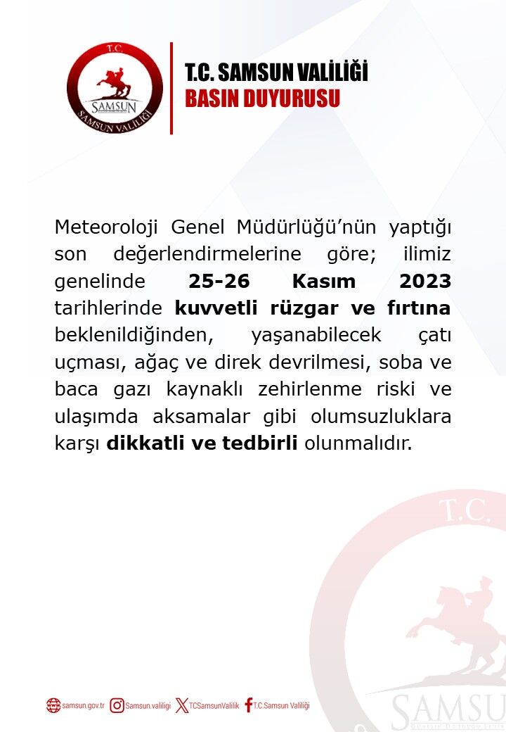 Orta Karadeniz’de kuvvetli rüzgar ve fırtına uyarısı