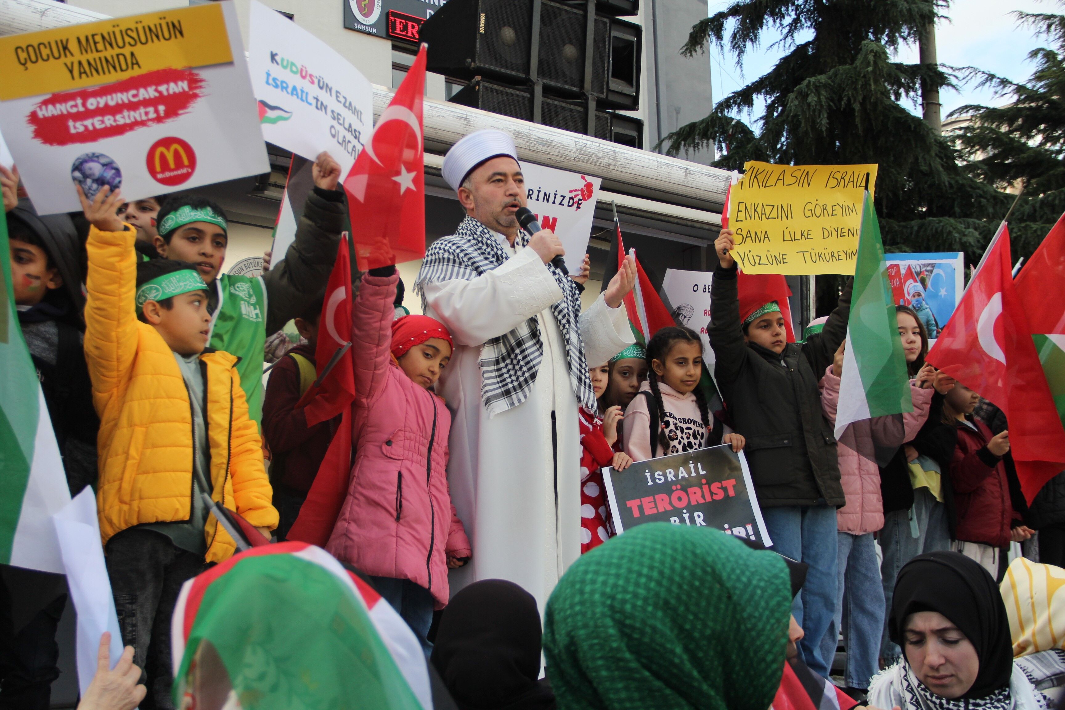 Samsun'da Filistin'e destek yürüyüşü yapıldı