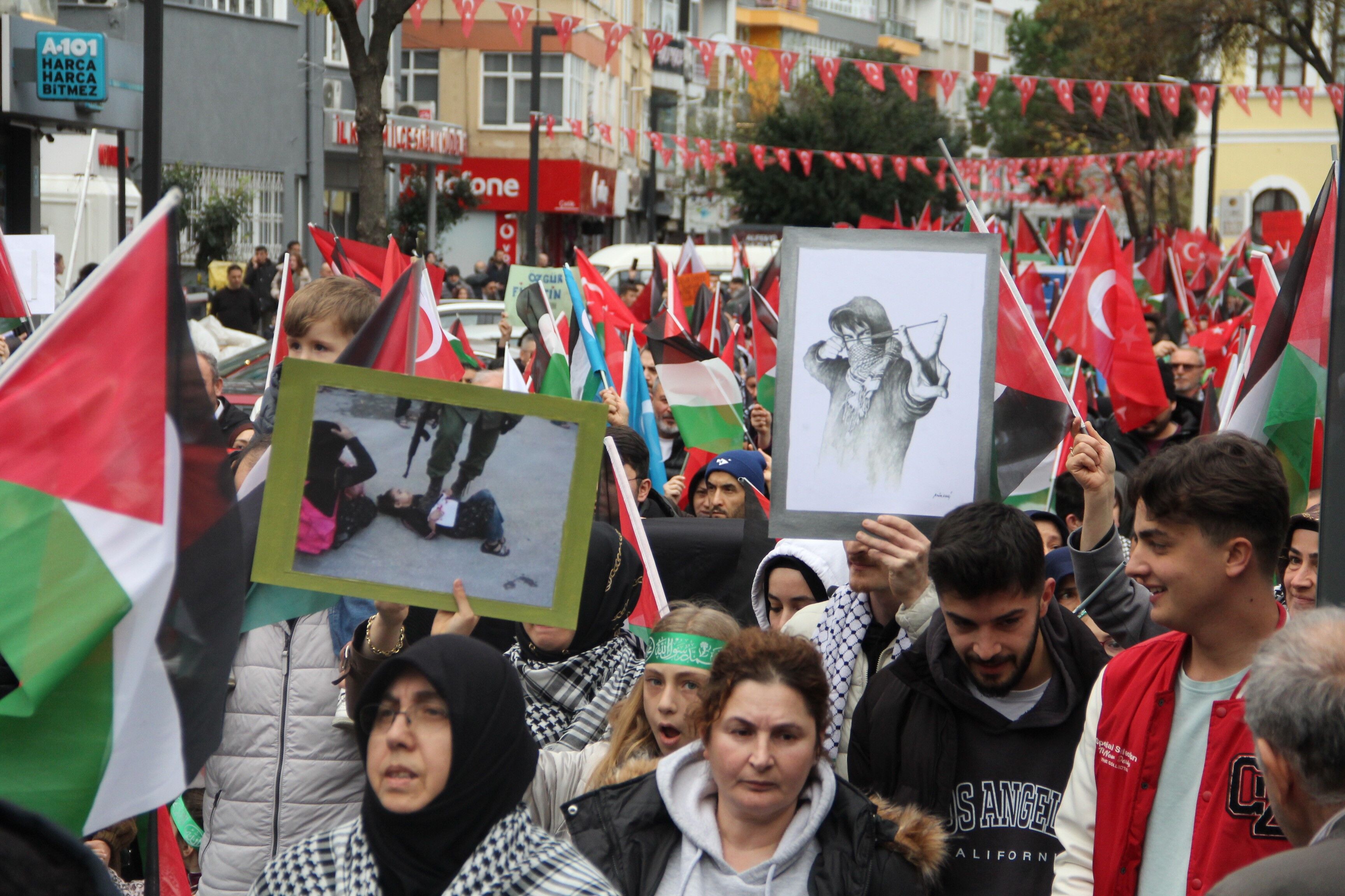 Samsun'da Filistin'e destek yürüyüşü yapıldı