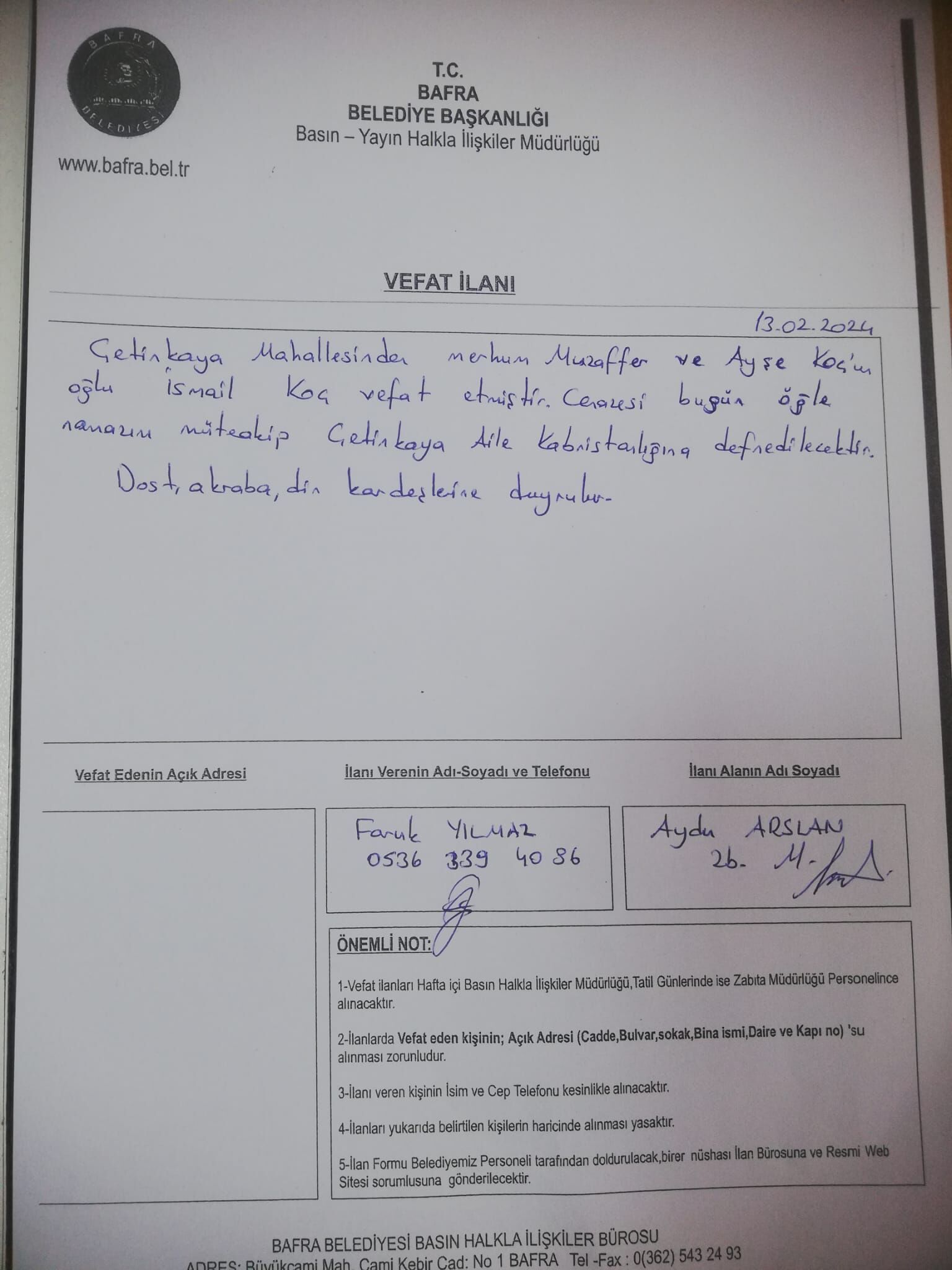 Vefat Ilan Bafra (2)