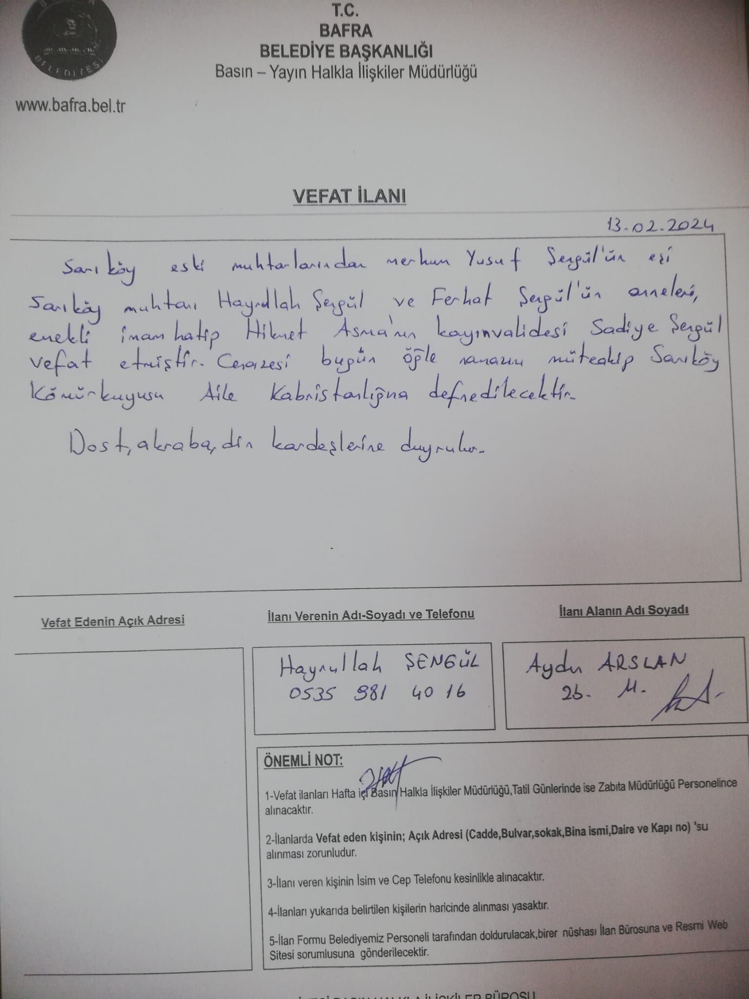 Vefat Ilan Bafra (5)