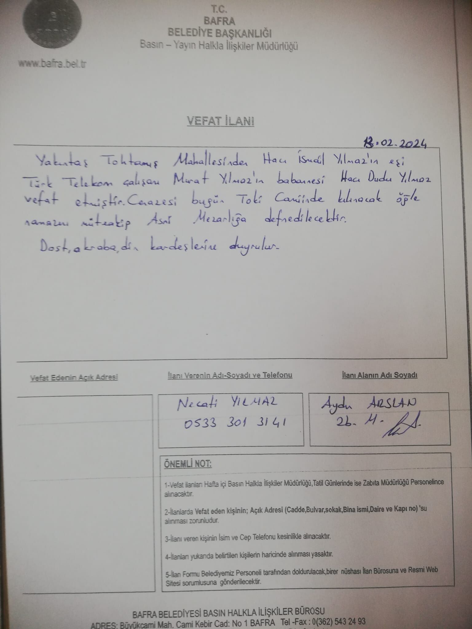 Vefat Ilan Bafra (6)