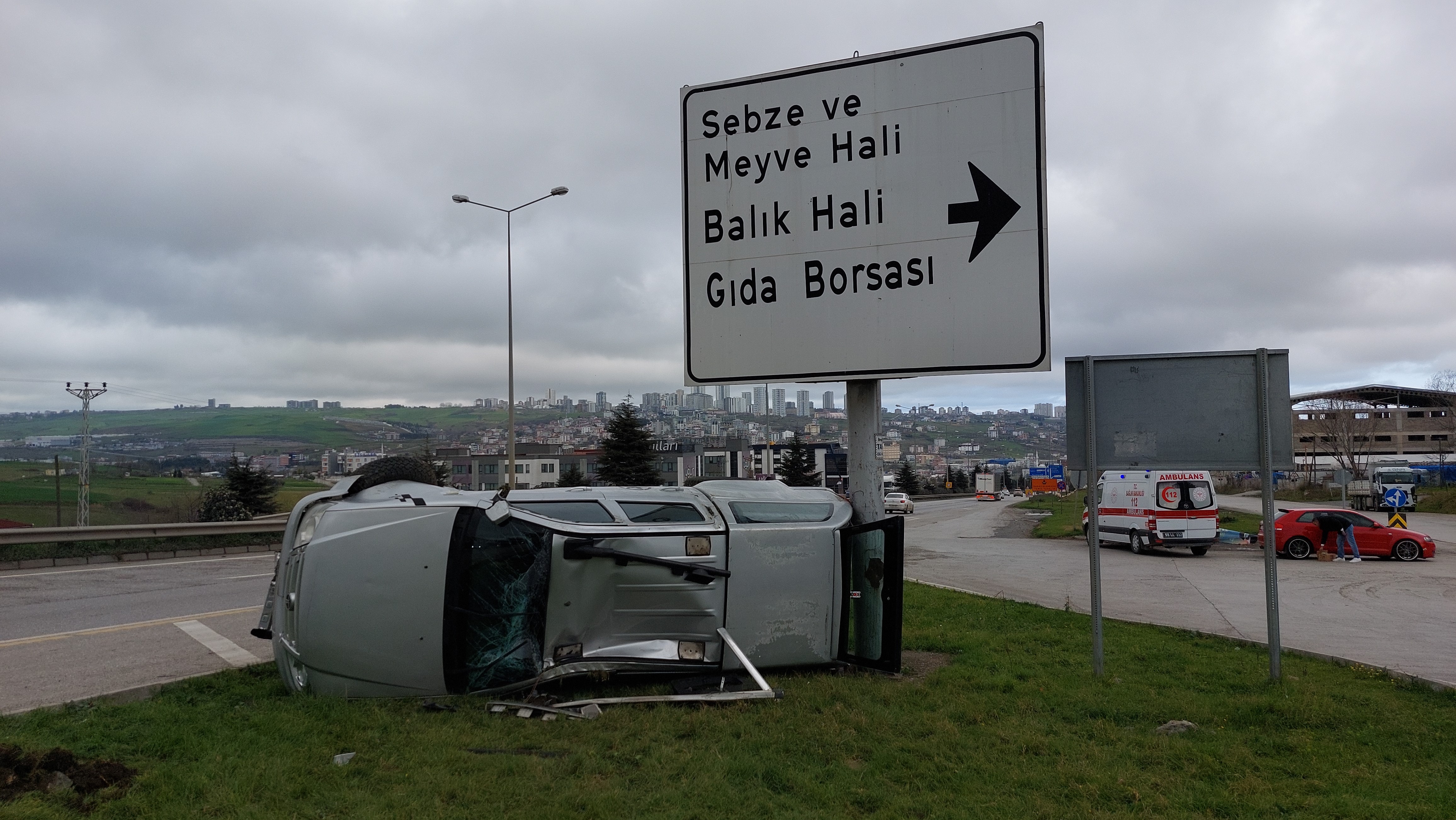 Samsun'da Trafik Kazası 2 Yaralı (3)