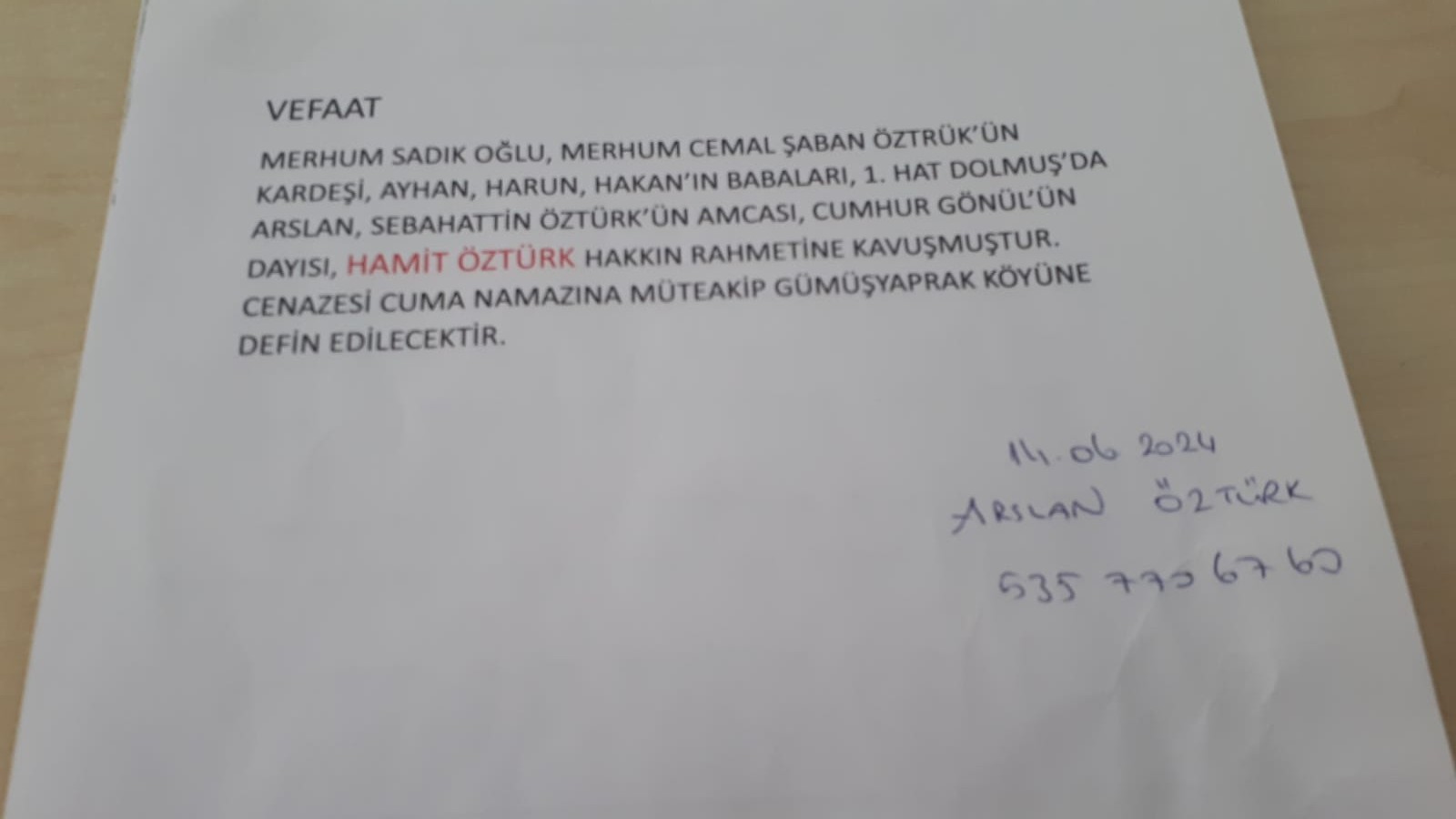Bafra Vefat Ilan Habe (2)