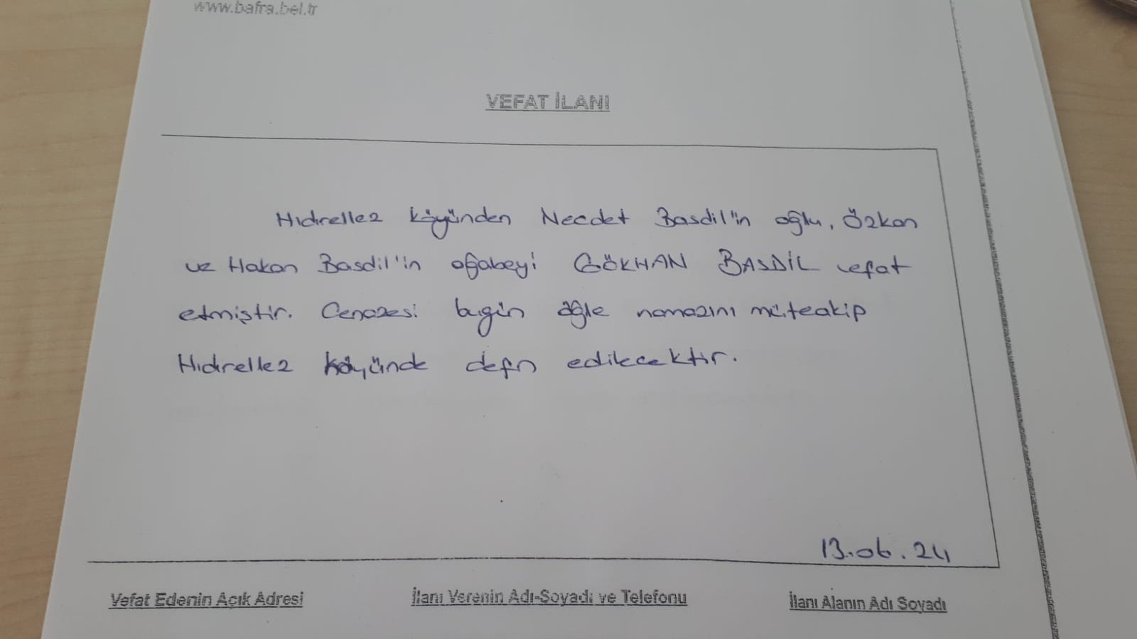 Vefat Bafra Ilann (1)