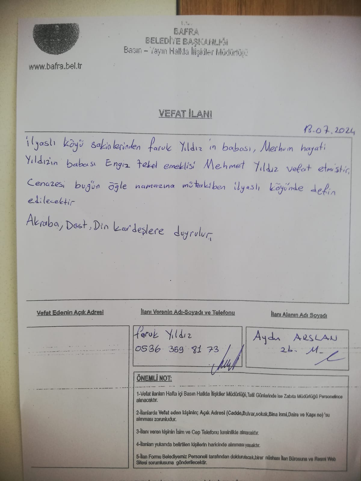 Bafra Ilan Veeft Ilanhaber (3)