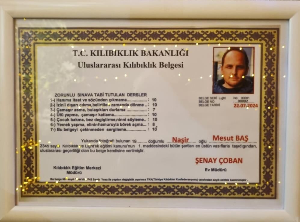 Damada ‘Uluslararası Kılıbıklık Belgesi’1