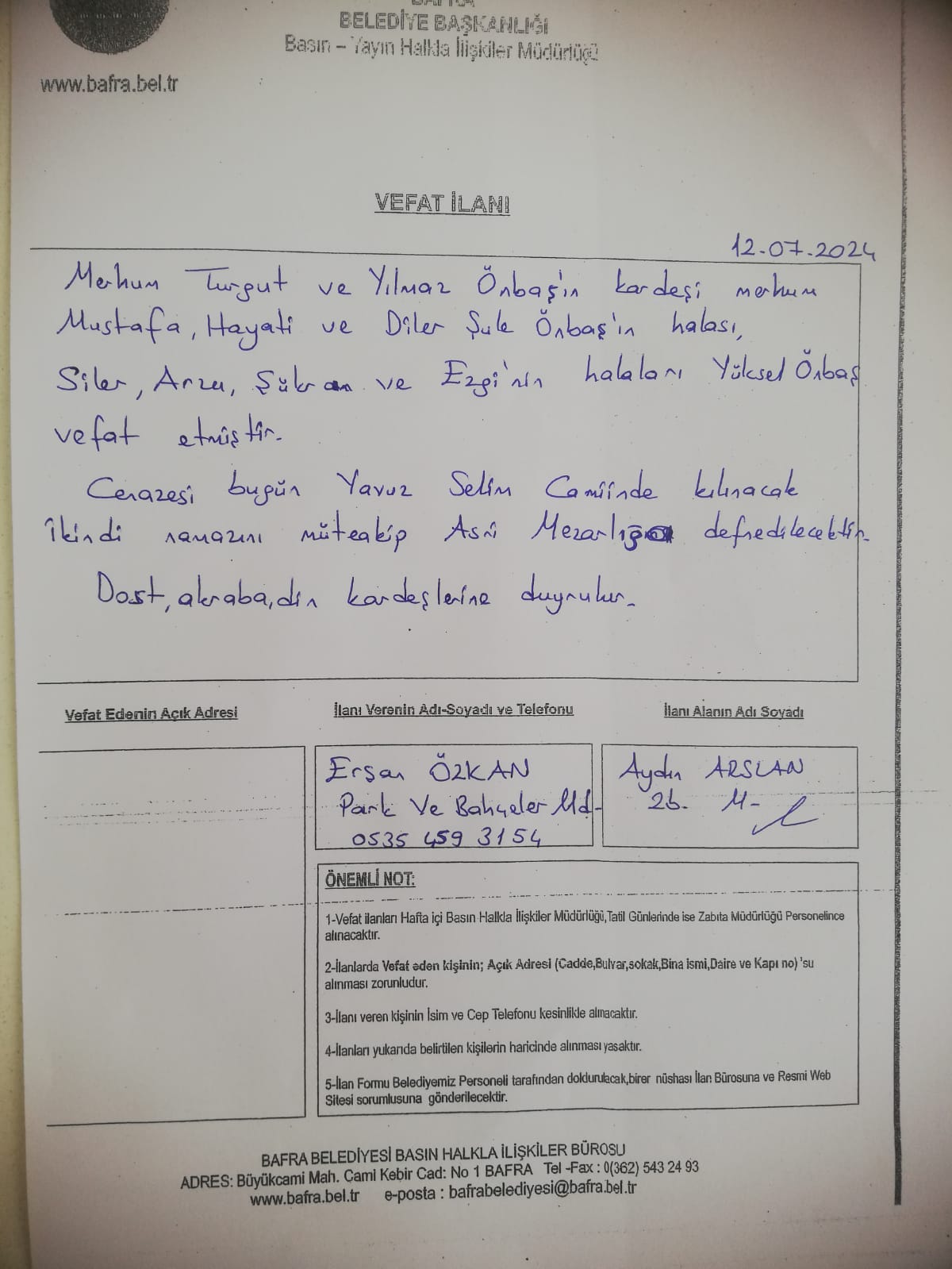 Ilan Haber Samsun Bafra (2)