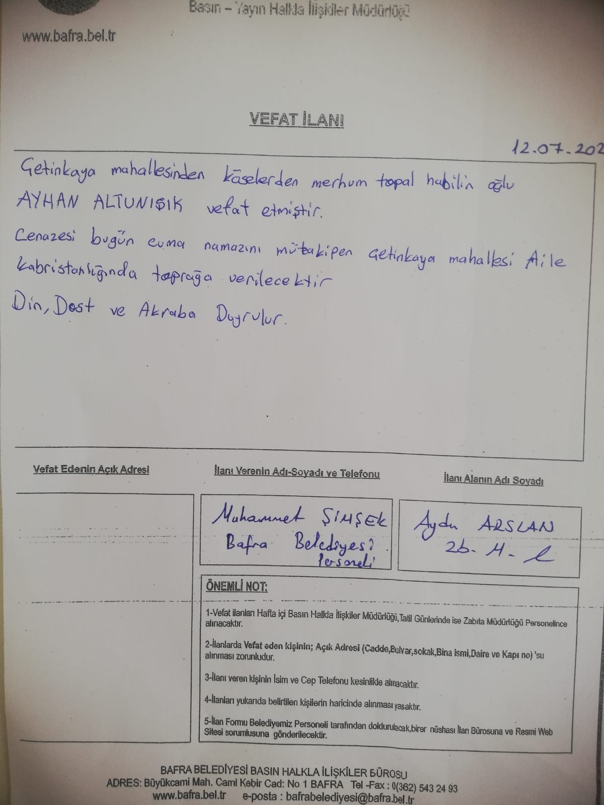 Ilan Haber Samsun Bafra (5)