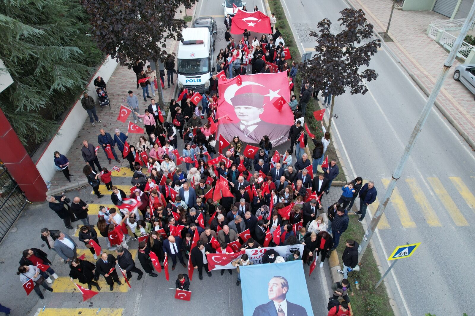 Bafra’da 29 Ekim Cumhuriyet Coşkusu Dronla Havadan Görüntülendi (1)