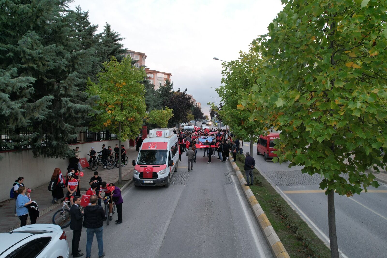 Bafra’da 29 Ekim Cumhuriyet Coşkusu Dronla Havadan Görüntülendi (2)