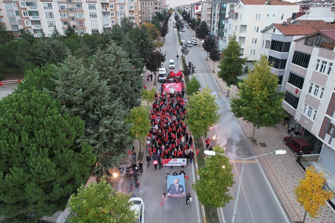 Bafra’da 29 Ekim Cumhuriyet Coşkusu Dronla Havadan Görüntülendi (5)