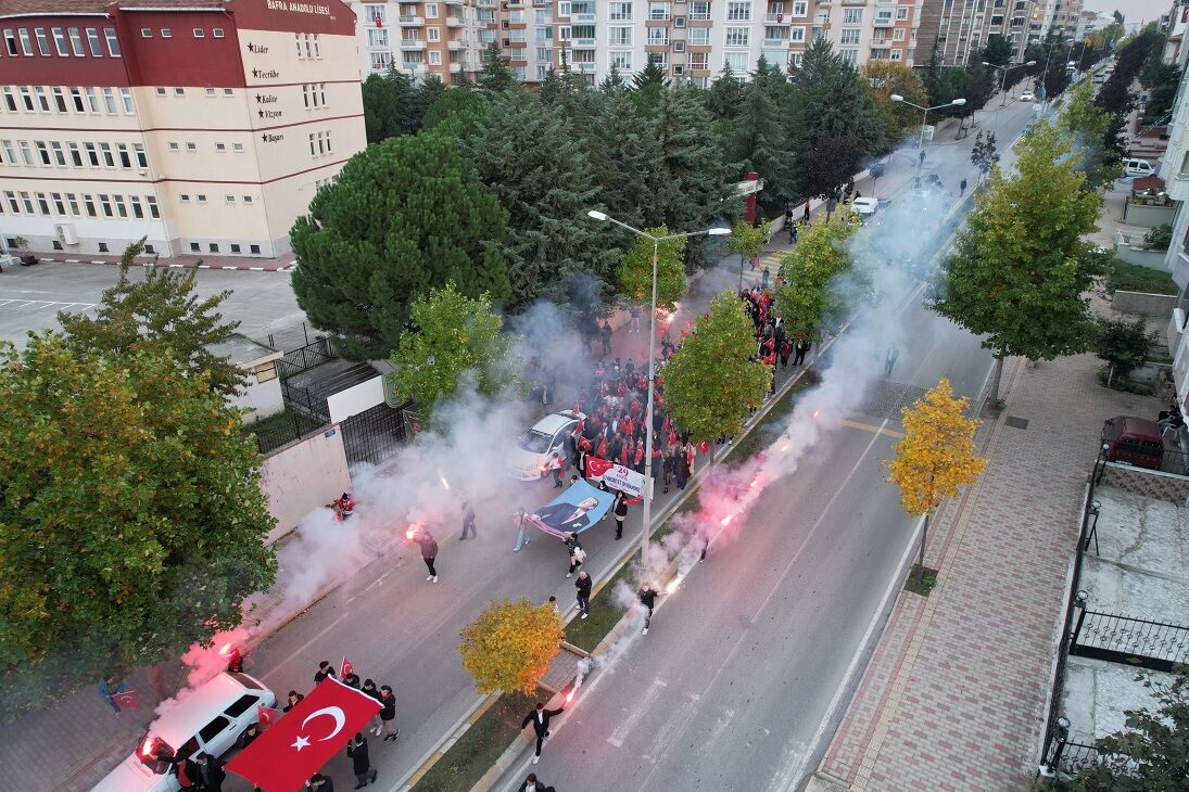 Bafra’da 29 Ekim Cumhuriyet Coşkusu Dronla Havadan Görüntülendi (6)
