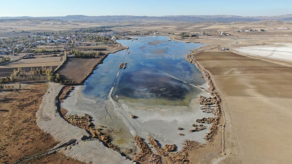 Kuraklıkla Mücadele Eden Ulaş Gölü'nü Flamingolar Şenlendirdi 2