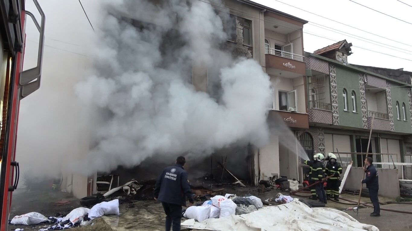 Bafra'da Tekstil Atölyesinde Yangın 2