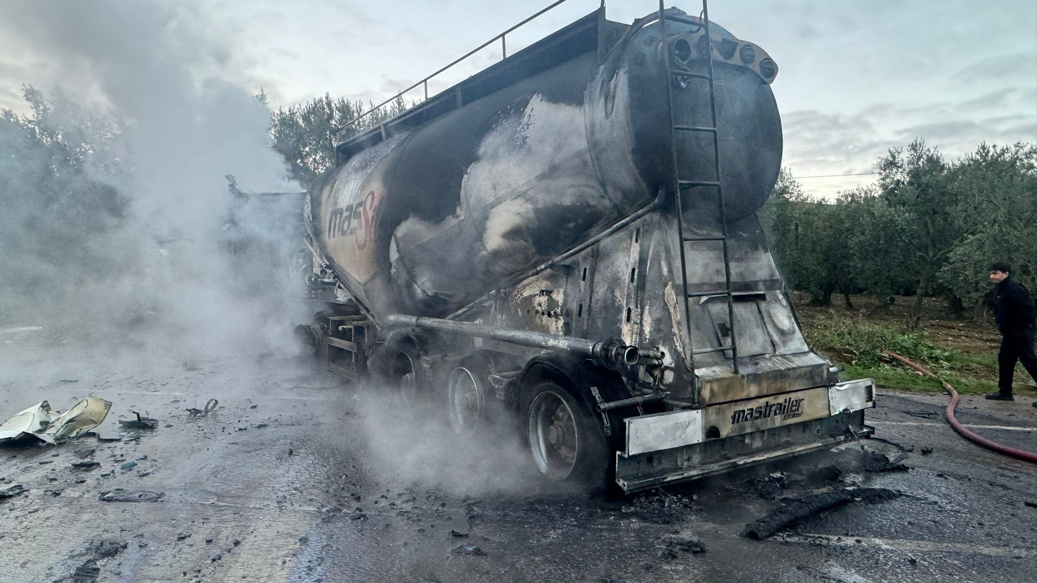 Bursa'da Feci Kaza Tanker Patladı (1)