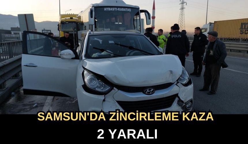 Samsun'da Zincirleme Kaza 2 Yaralı (2)