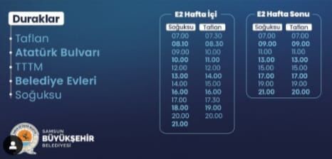 Samsun'da E2 Ekspres Hattı Yeniden Hizmete Başlıyor 2