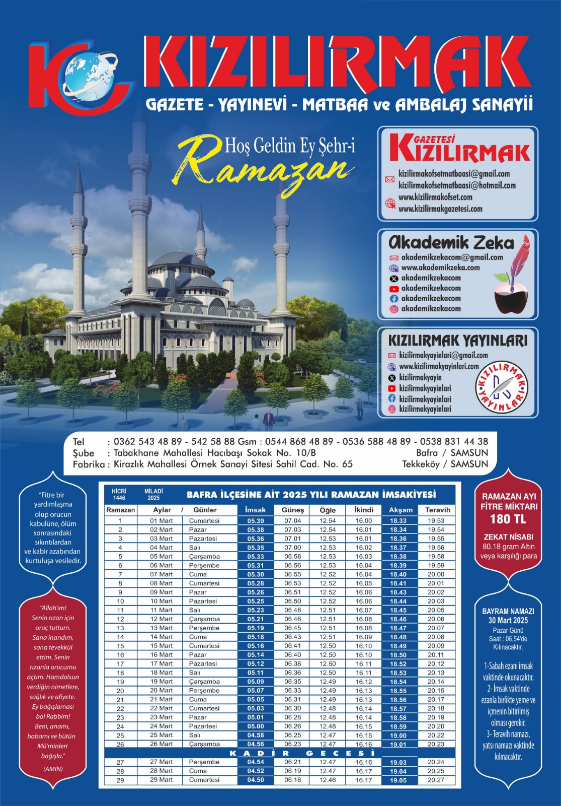 Bafra İçin İlk İftar Ve Sahur Vakti Kaçta 2