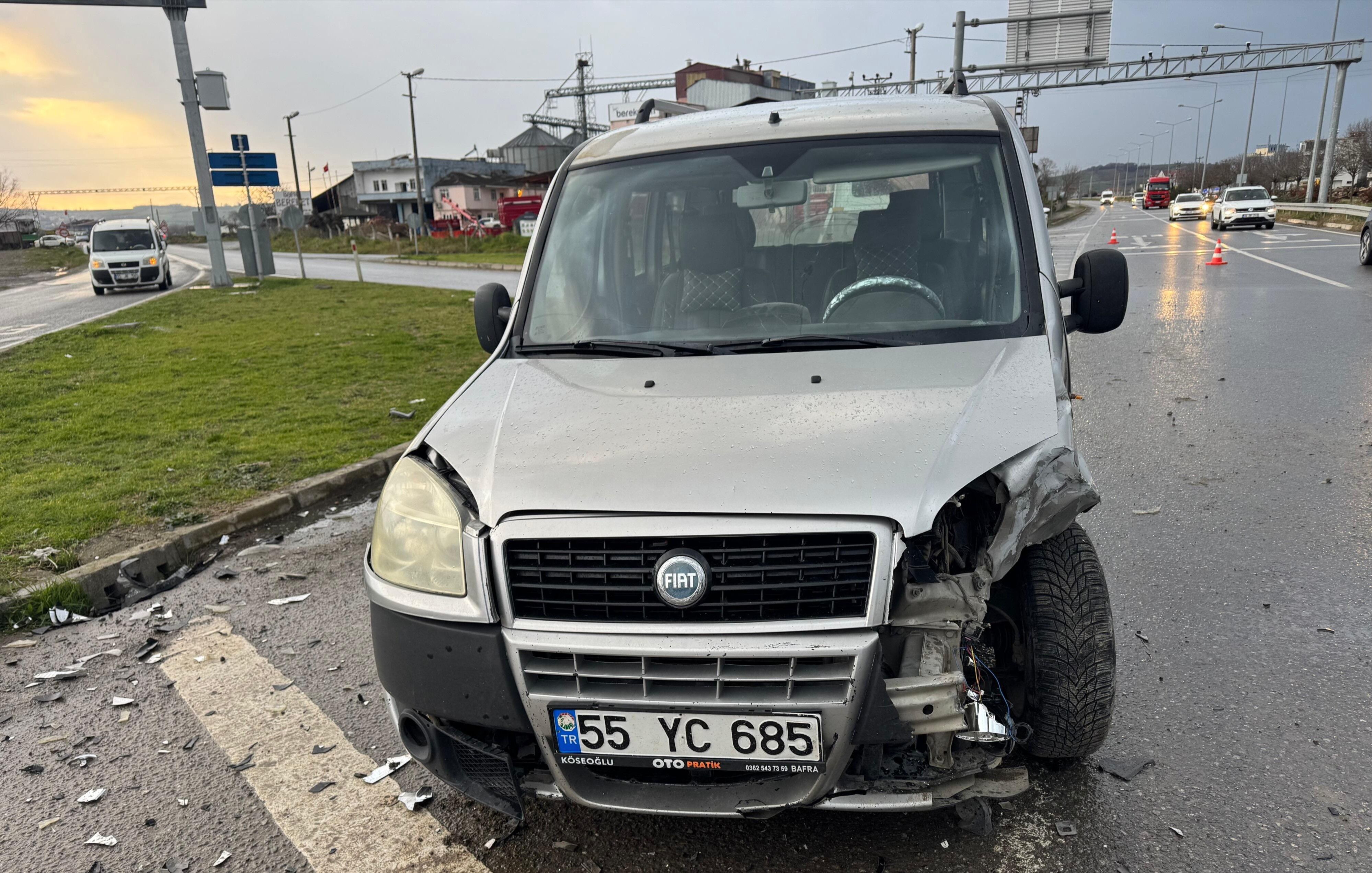 Bafra’da Kavşakta Kaza