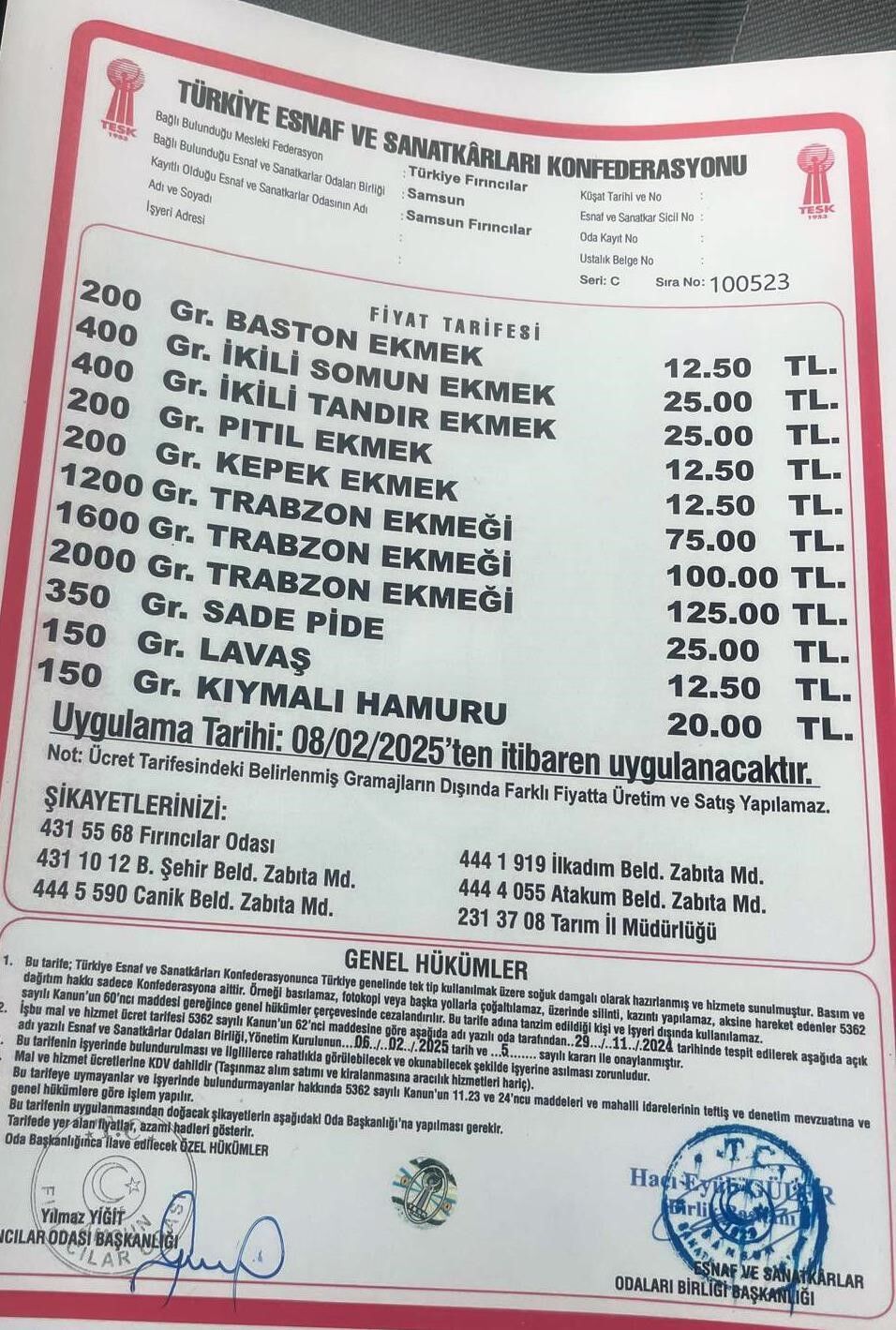 Samsun’da Ekmek Ve Simide Zam 3