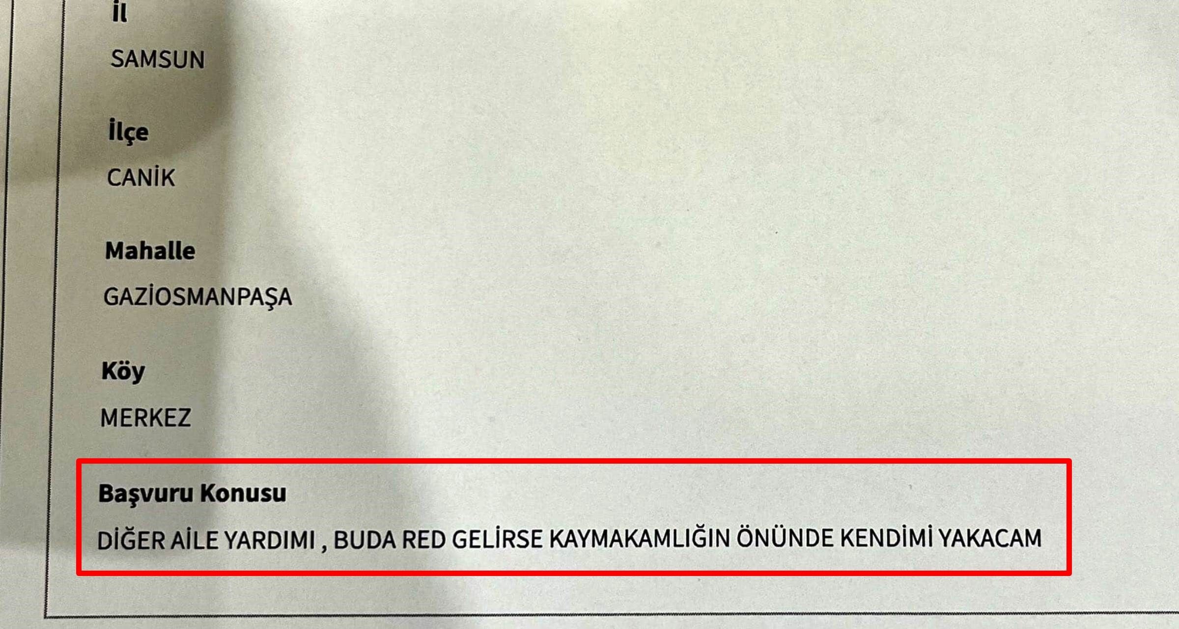Samsun’da Yardım Talebi Reddedilen Şahıstan Şok Tehdit 2