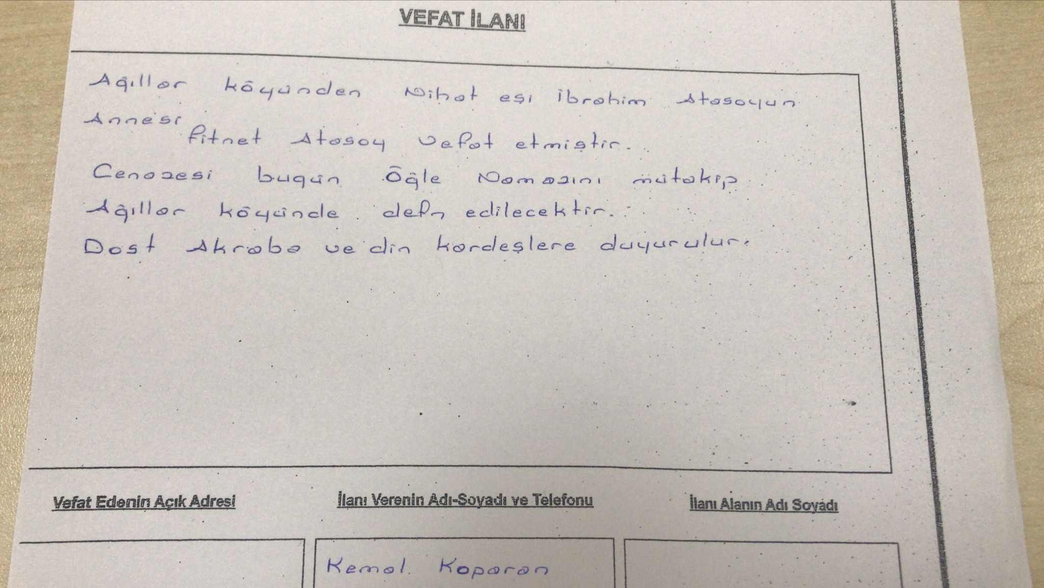 Vefat Haberi-1