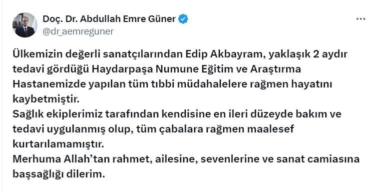 Ünlü Usta Sanatçı Edip Akbayram Hayatını Kaybetti 3